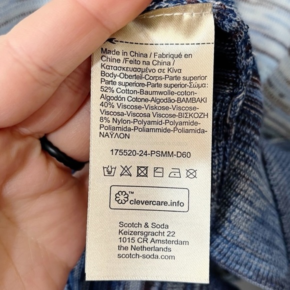 Scotch & Soda Men’s Size XXL Gradient Crew Neck Pullover Sweater Blue Ocean Mist - Picture 14 of 15